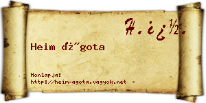 Heim Ágota névjegykártya